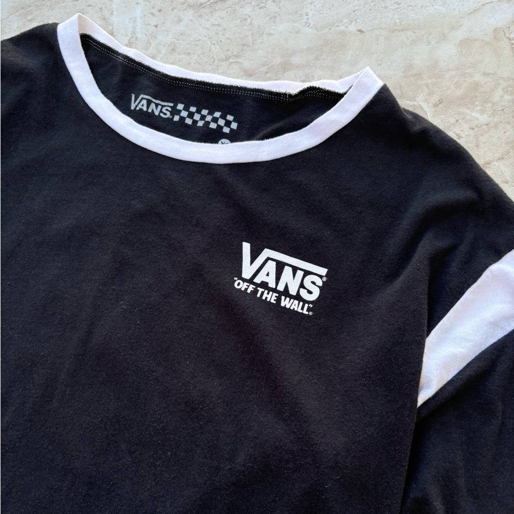 Women’s Vans Black long sleeve with white logo